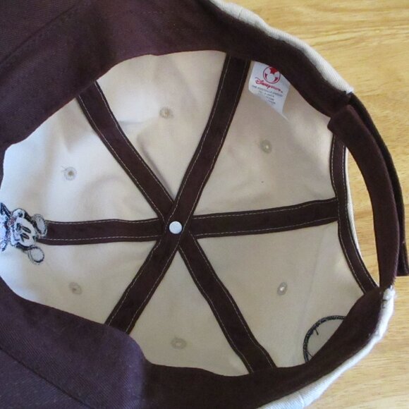 Disney Store Mickey Mouse Unisex Baseball Cap/Hat, Beige, Brown Brim, Adjustable - Picture 11 of 13